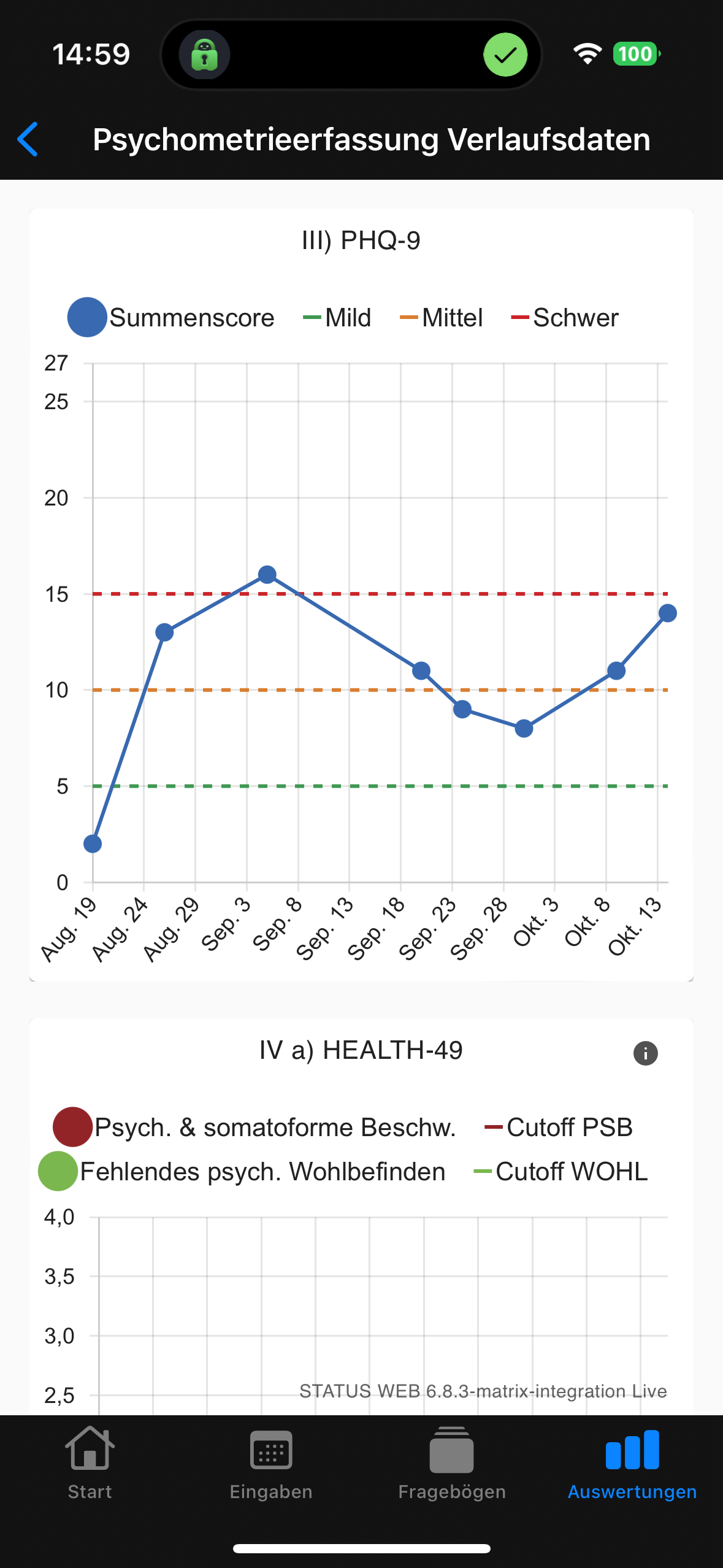 Beispiel PHQ-Auswertung
